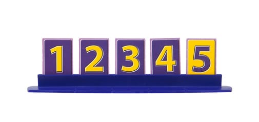Digits ranked one to five with five emphasised