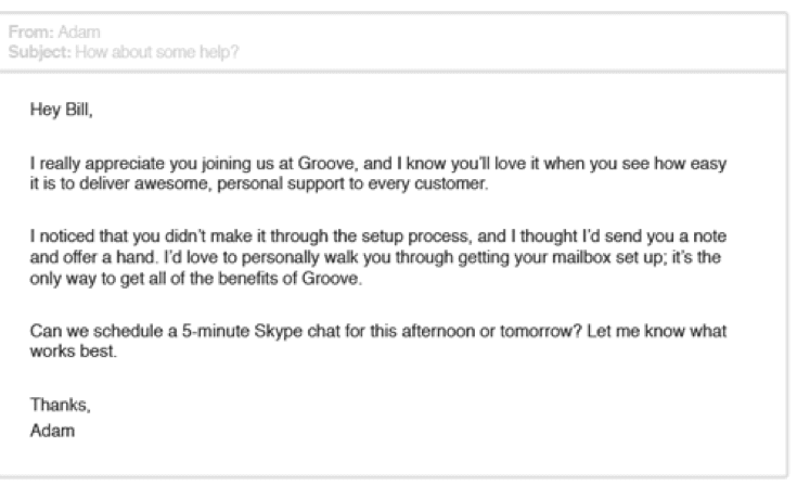 saas start up email