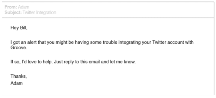 saas start up churn email